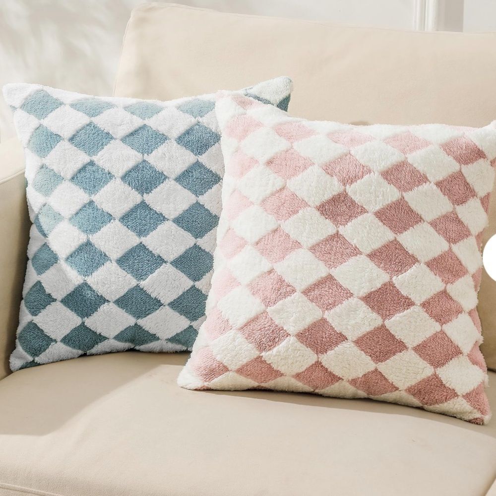 Decorative Throw Pillow Covers 18x18 Inch Set Of 2Luxury Style Checkerboard